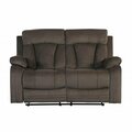 Homeroots 84 x 38 x 40 in. Modern Brown Leather Sofa & Loveseat 343892